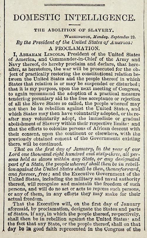 The Emancipation Proclamation