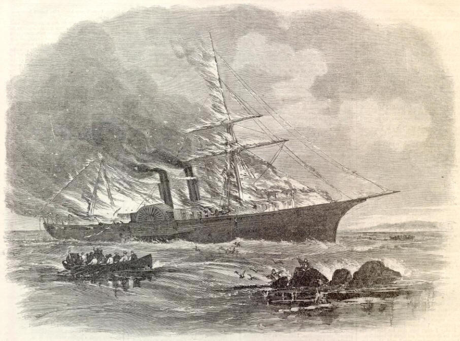 Burning of Steamer Golden Gate