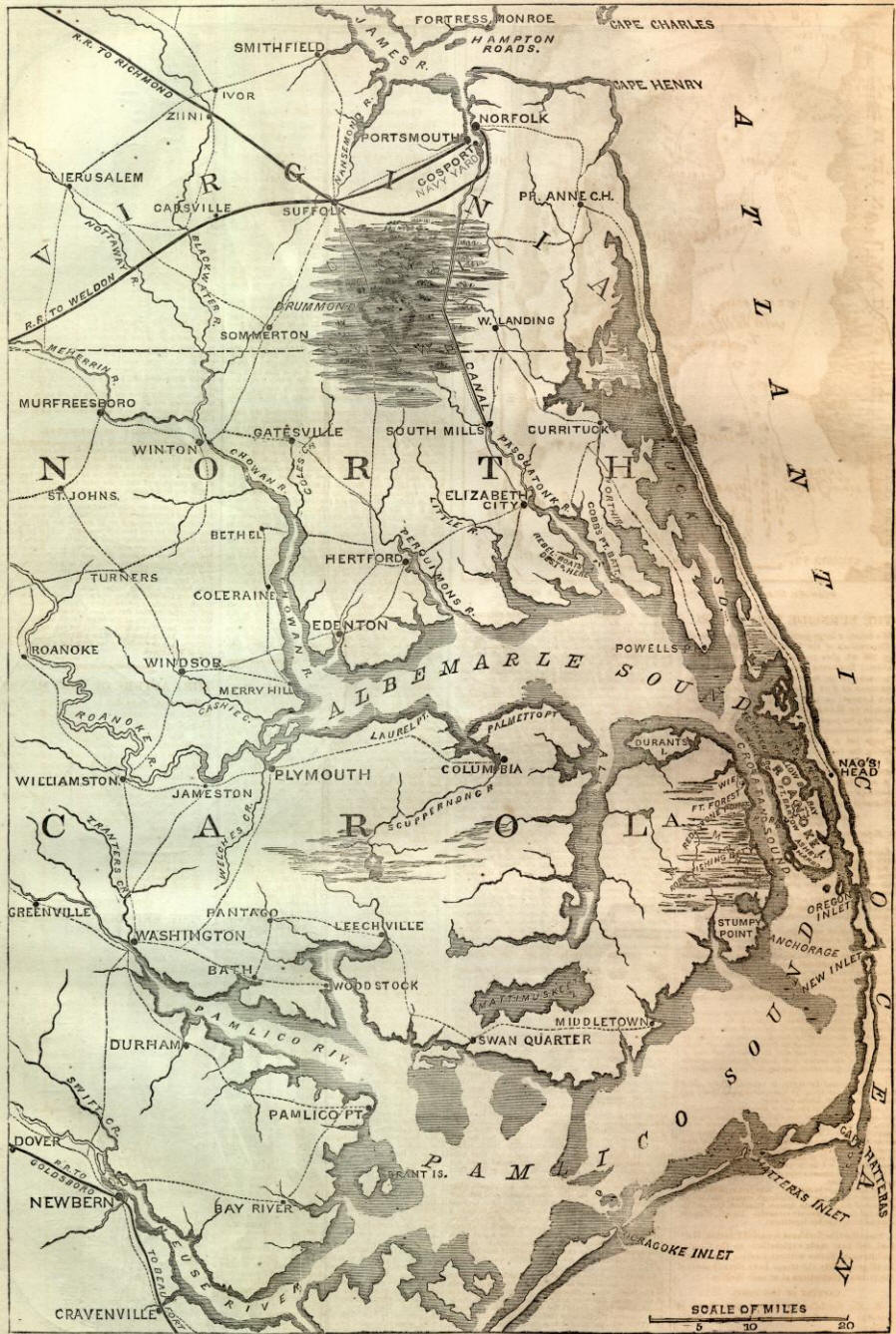 Albemarl and Pamlico Sound Map