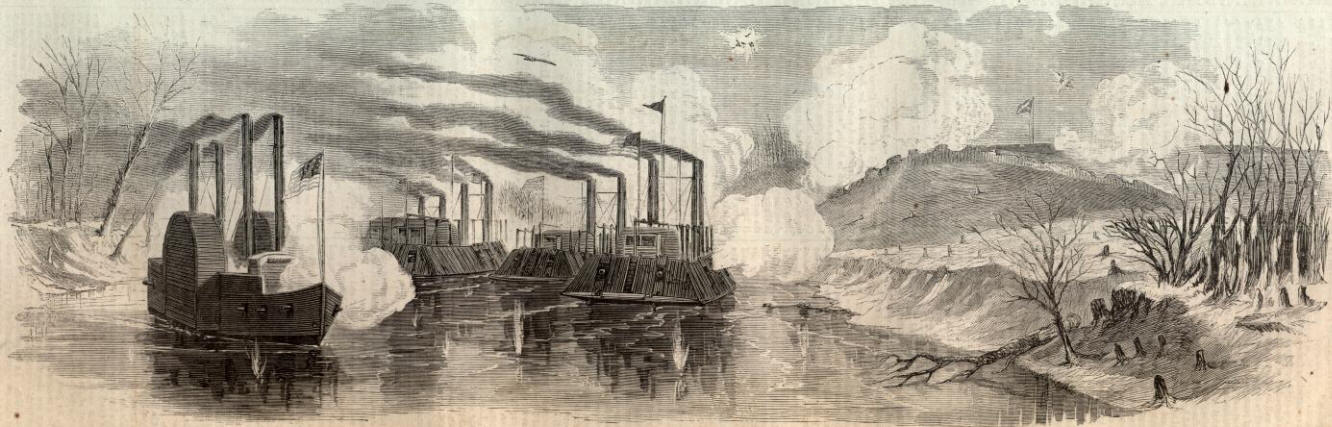Gun Boats at Fort Donelson