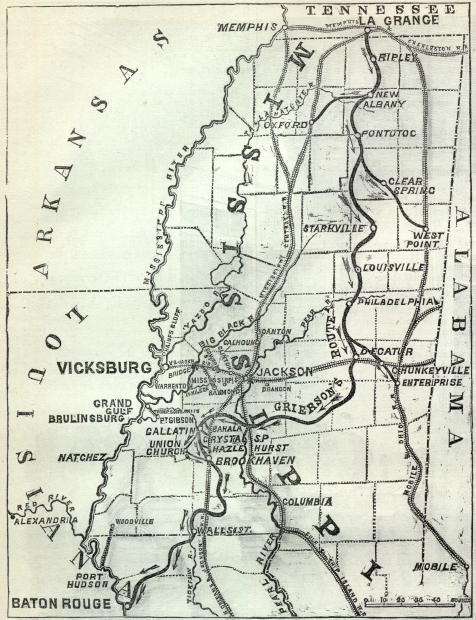 Map Colonel Grierson's Raid
