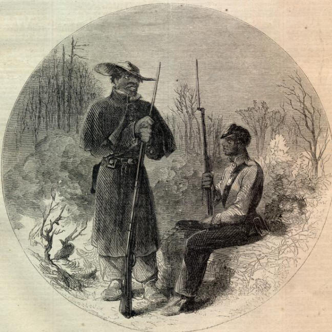 Harper's Weekly Negro Rebel (Black Confederate) Pickets Picture