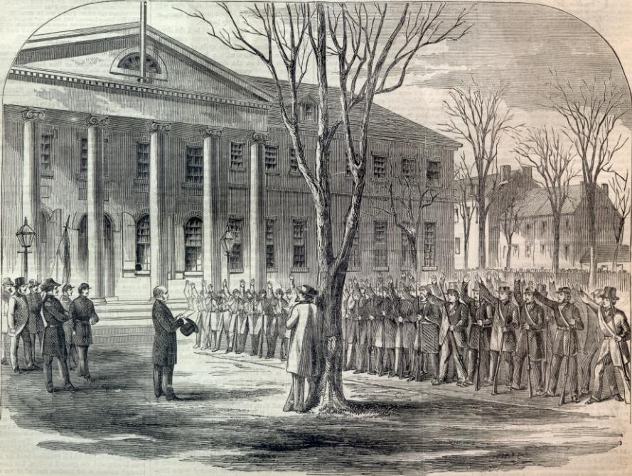 General Thomas Swearing In Volunteers in Civil War