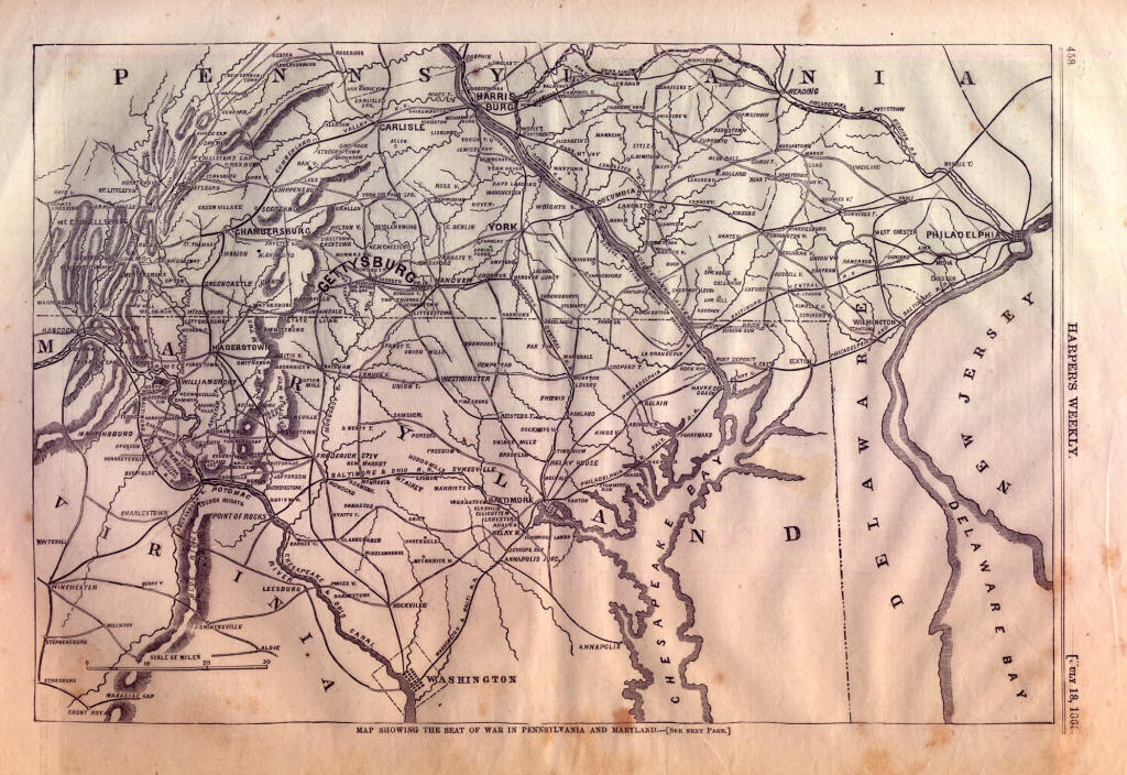 Original Map of the Battle of Gettysburg