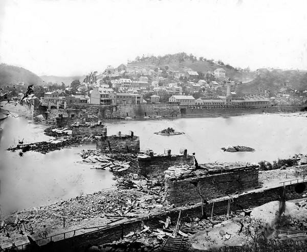 Ruins of Civil War Harper's Ferry Railroad Bridge