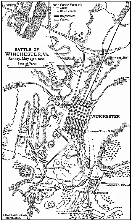 Map of the Battle of Winchester