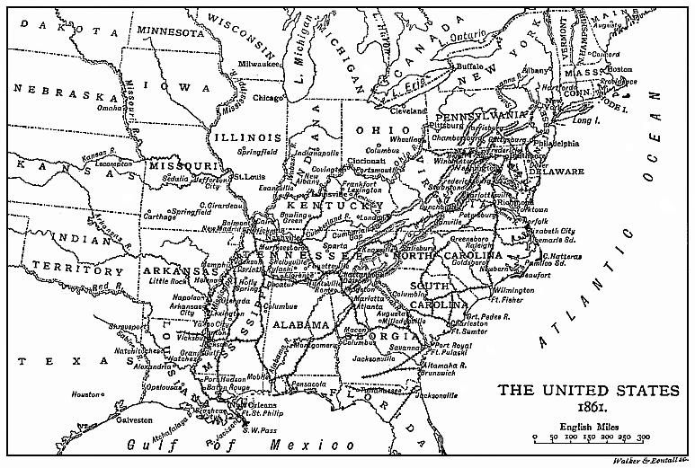 Civil War Map in 1861