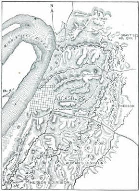 Battle Map of the Siege of Vicksburg