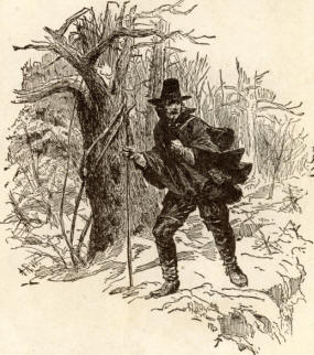Pioneer Fleeing from Indians