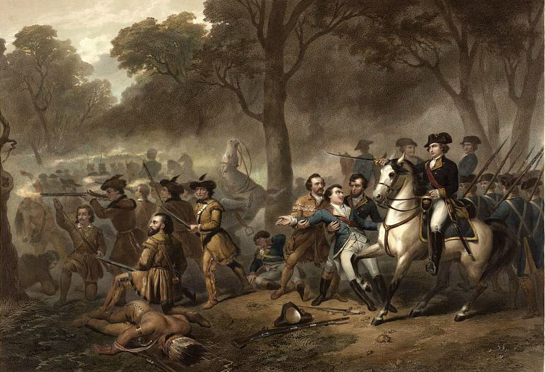 George Washington in Battle on Horseback