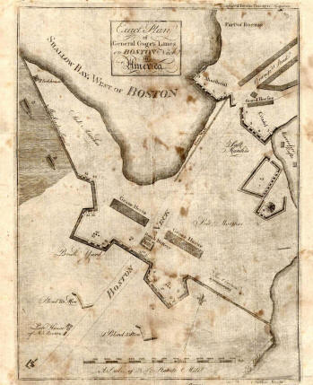 Map of General Gage's Fortifications on the Boston Neck