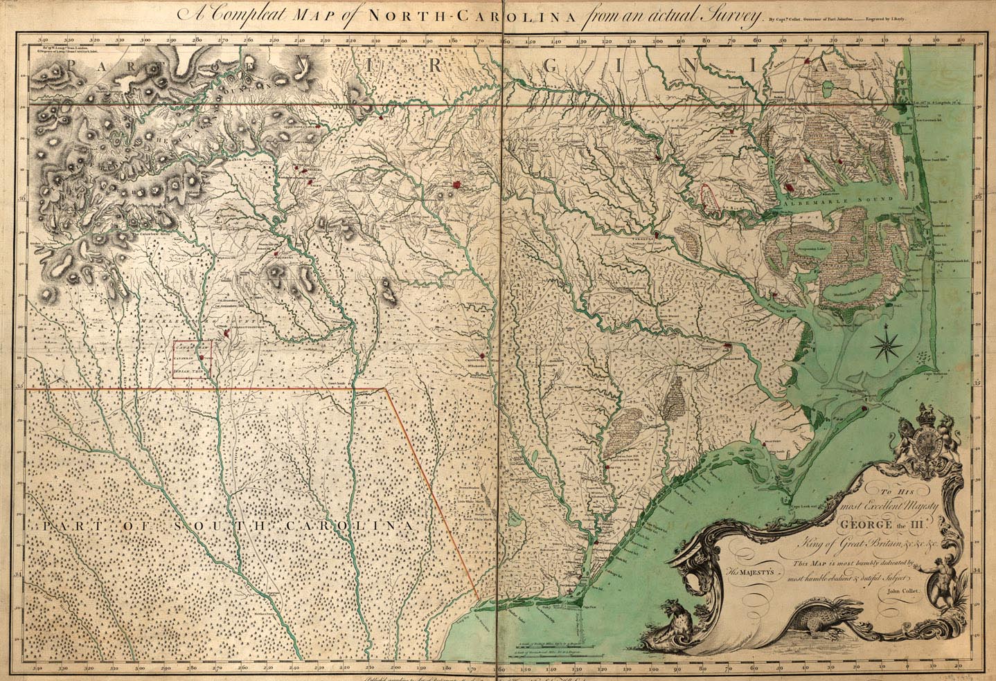 North Carolina Colony Map
