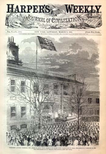Lincoln Raising Flag
