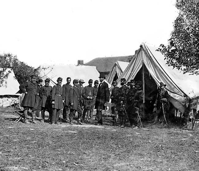 Abraham Lincoln Reviewing Troops