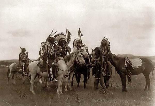 Sioux Warriors on Horseback