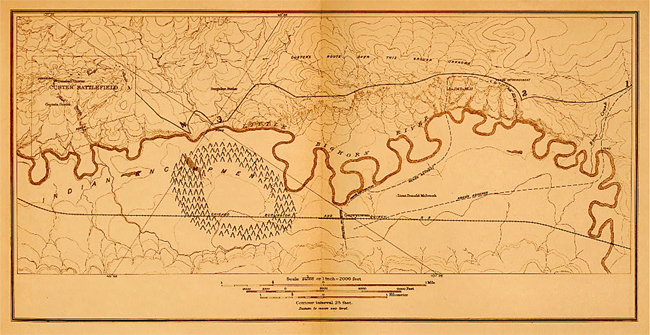 Map of Custer's Last Stand